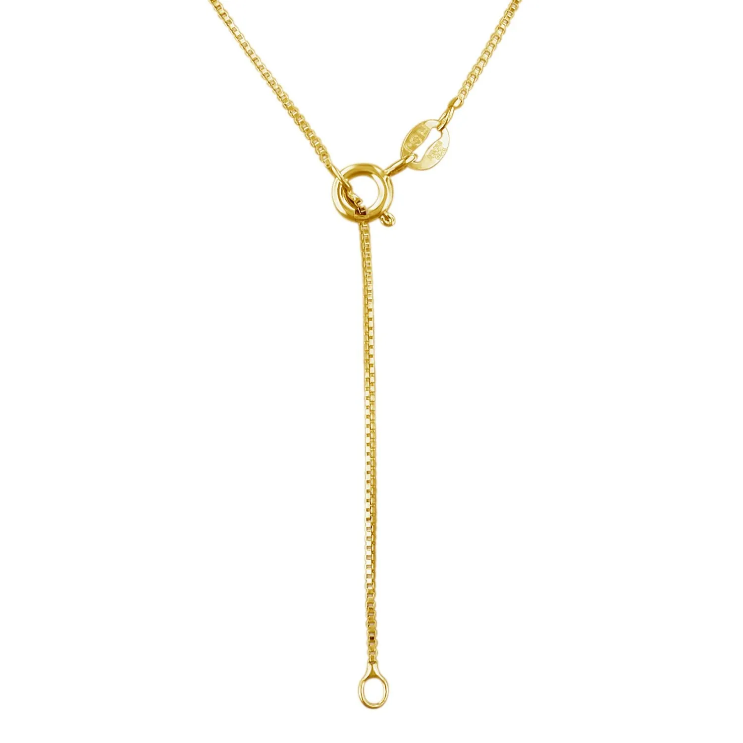 14kt Yellow Gold Plated Sterling Silver 1mm Box Chain Necklace Nickel-Free, 14-36 Inches