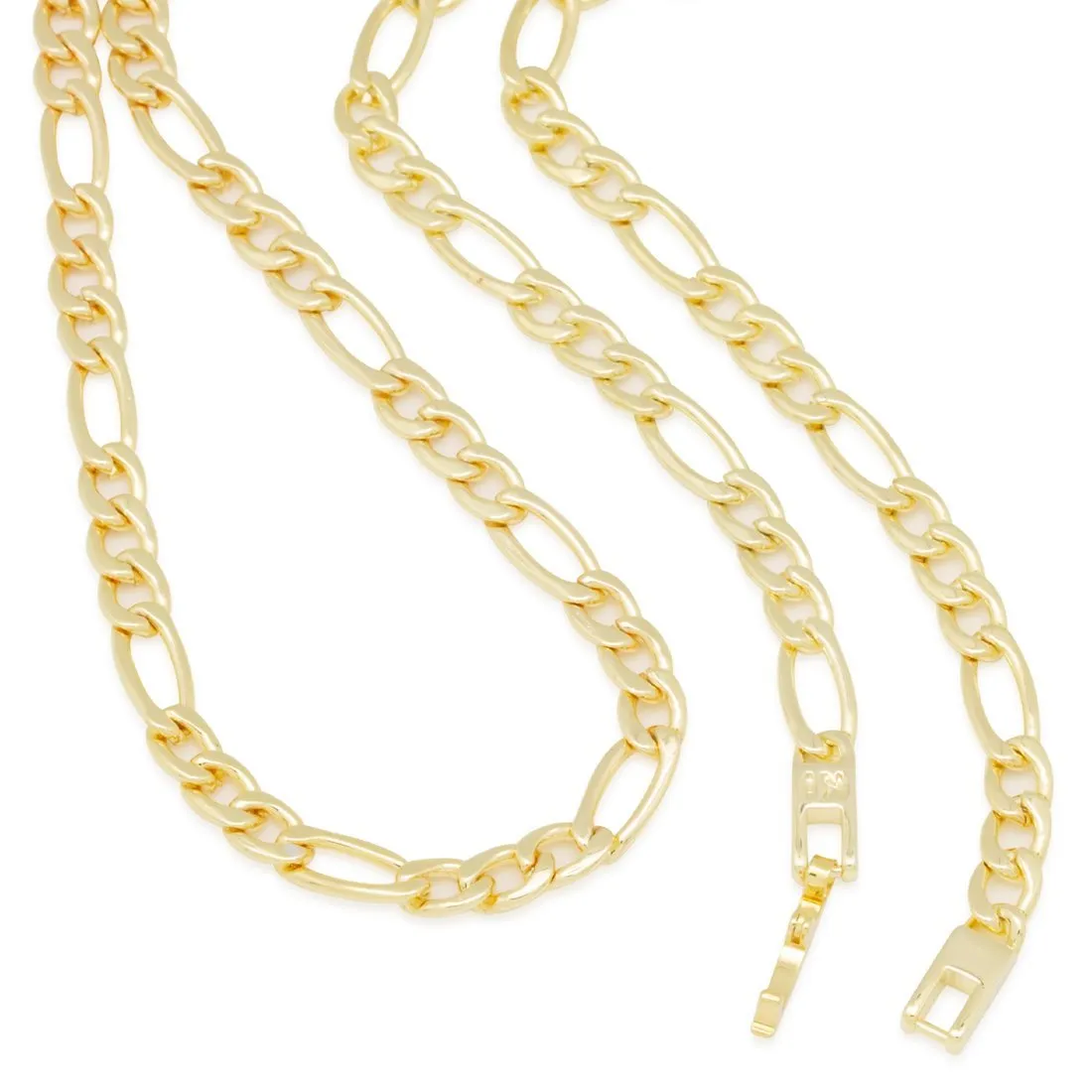 5mm Figaro Chain Choker Set