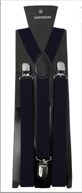 Adjustable Clip-on Suspenders - Navy Blue