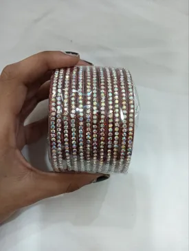 Alluring Maroon Color Checked Design Glass Bangles For Women