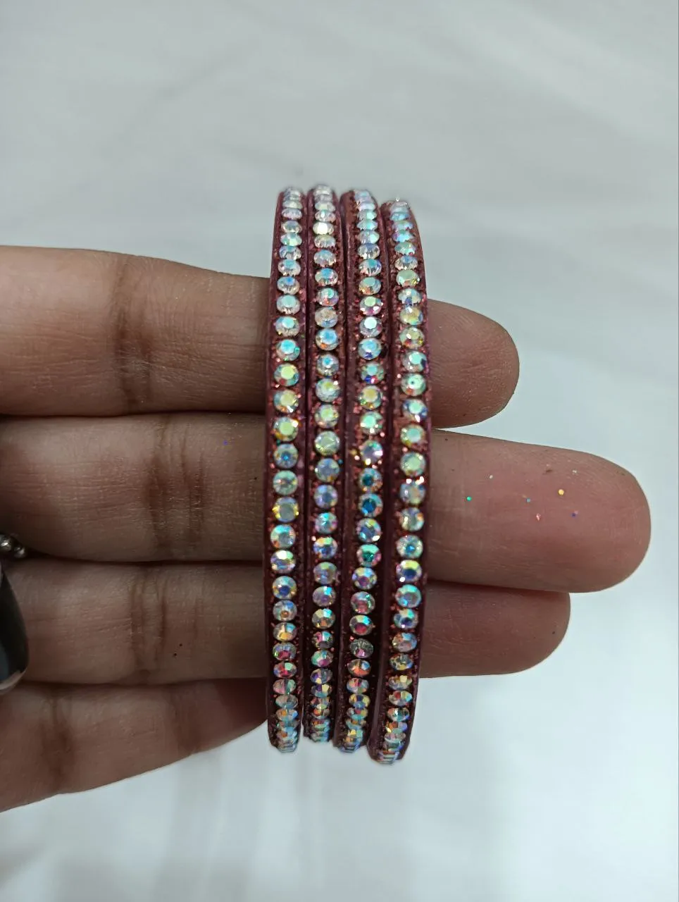 Alluring Maroon Color Checked Design Glass Bangles For Women