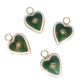 Antique Rolled Gold Enamel Heart Charm