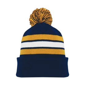 Athletic Knit (AK) A1830A-460 Adult Navy/Gold/White Hockey Toque/Beanie