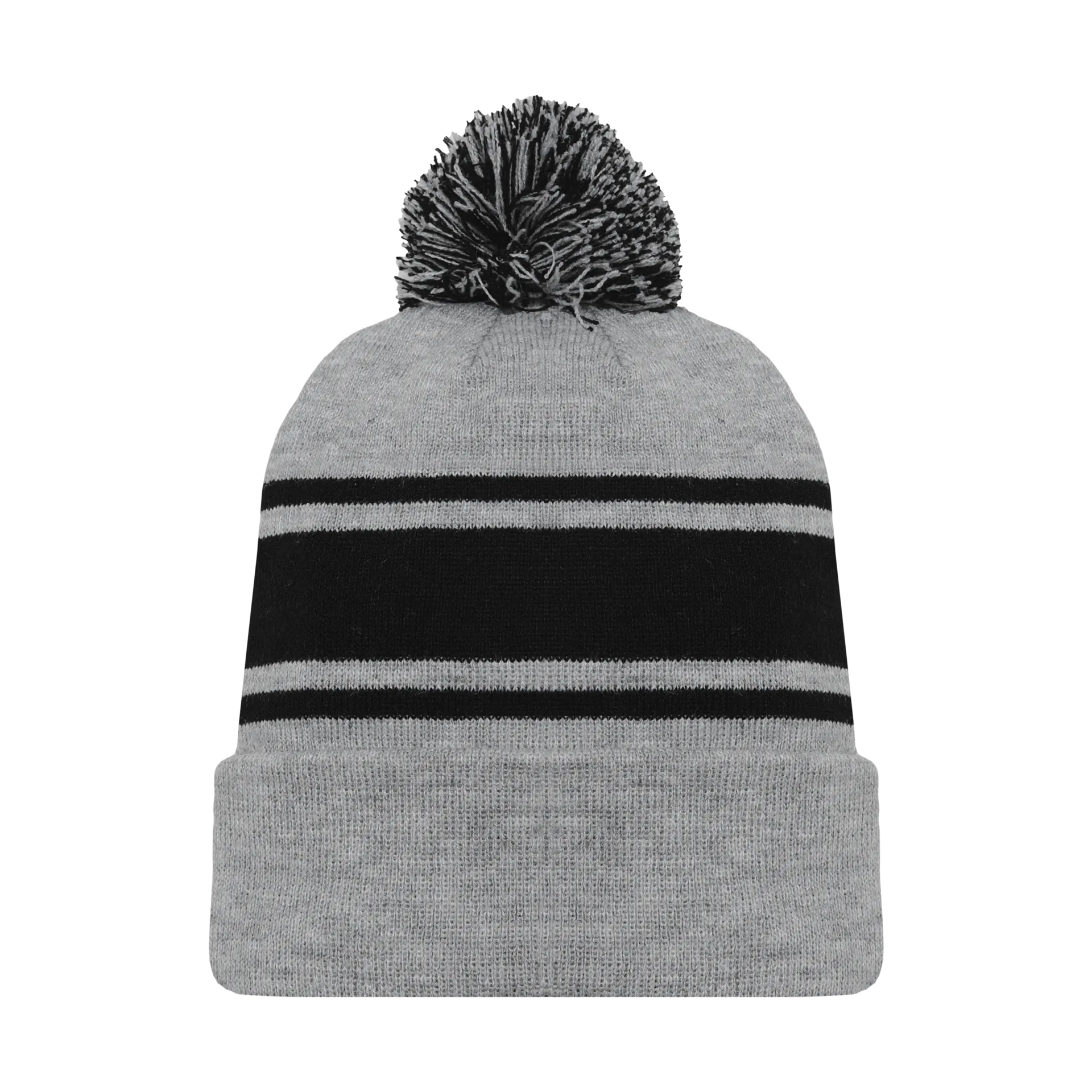 Athletic Knit (AK) A1830A-920 Adult Heather Grey/Black Hockey Toque/Beanie