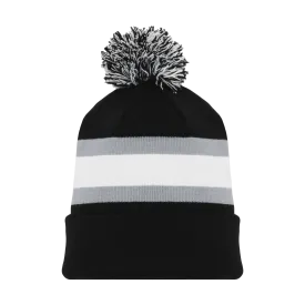 Athletic Knit (AK) A1830A-941 Adult LA Black Hockey Toque/Beanie