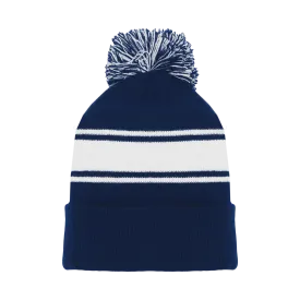 Athletic Knit (AK) A1830Y-216 Youth Navy/White Hockey Toque/Beanie