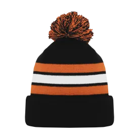 Athletic Knit (AK) A1830Y-223 Youth Black/Orange/White Hockey Toque/Beanie