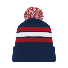 Athletic Knit (AK) A1830Y-764 Youth Navy/Red/White Hockey Toque/Beanie