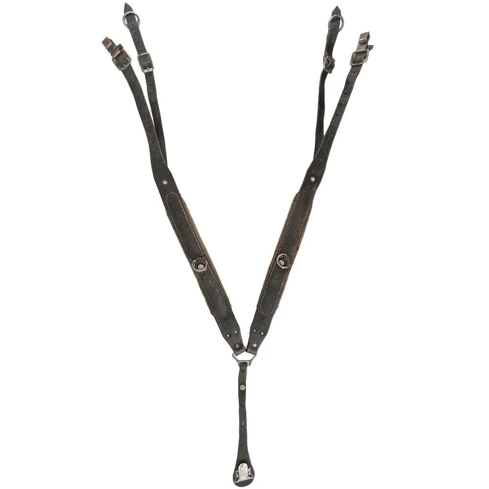 Austrian Army Leather Y-Strap Suspenders