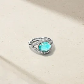 Bedazzled Evil Eye Paraiba and Diamond Ring