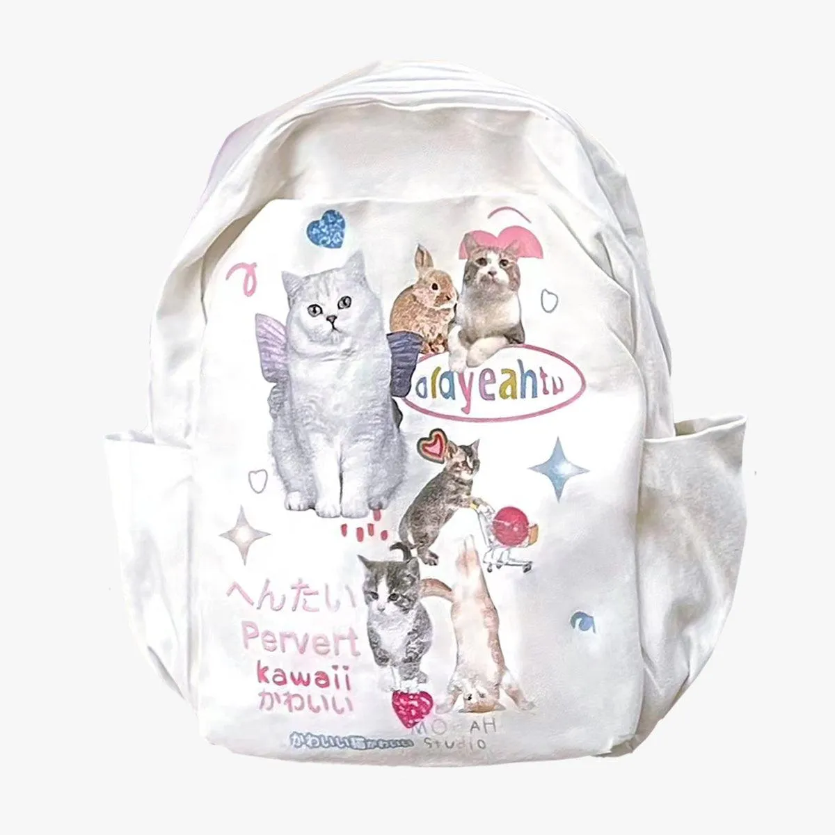 benpaolv Kawaii Cats Backpack Weirdcore Aesthetic