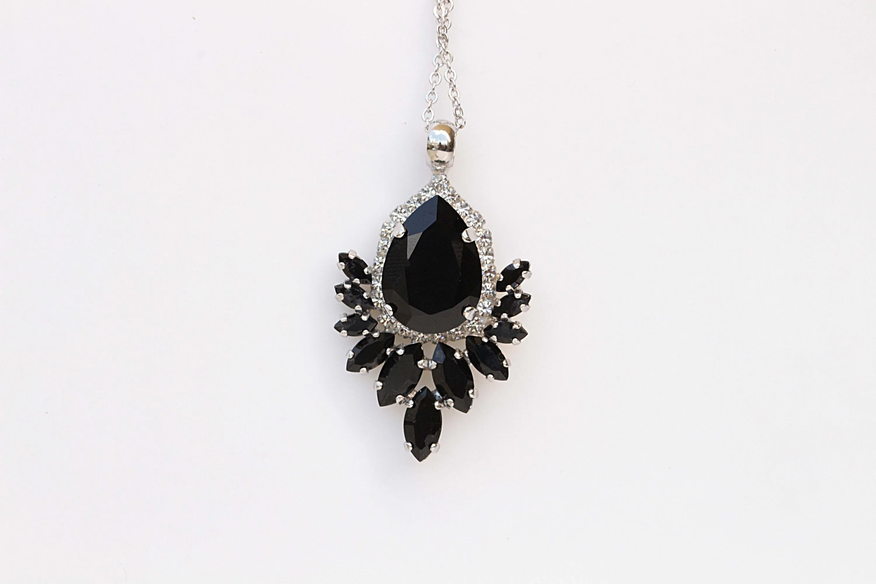 BLACK BRIDAL EARRINGS