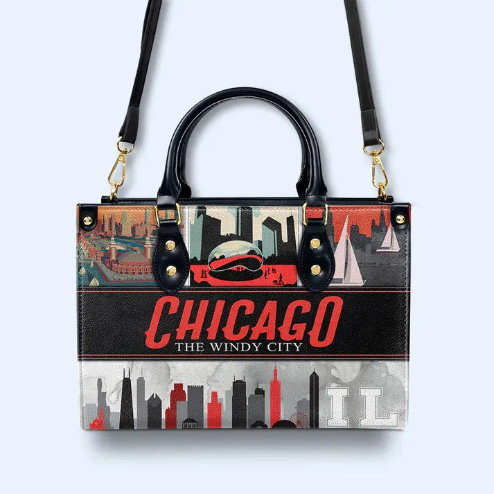 Chicago Windy City Custom Leather Tote - CHRISTIANARTBAG Metropolitan Elegance - CABLTHB20310324.