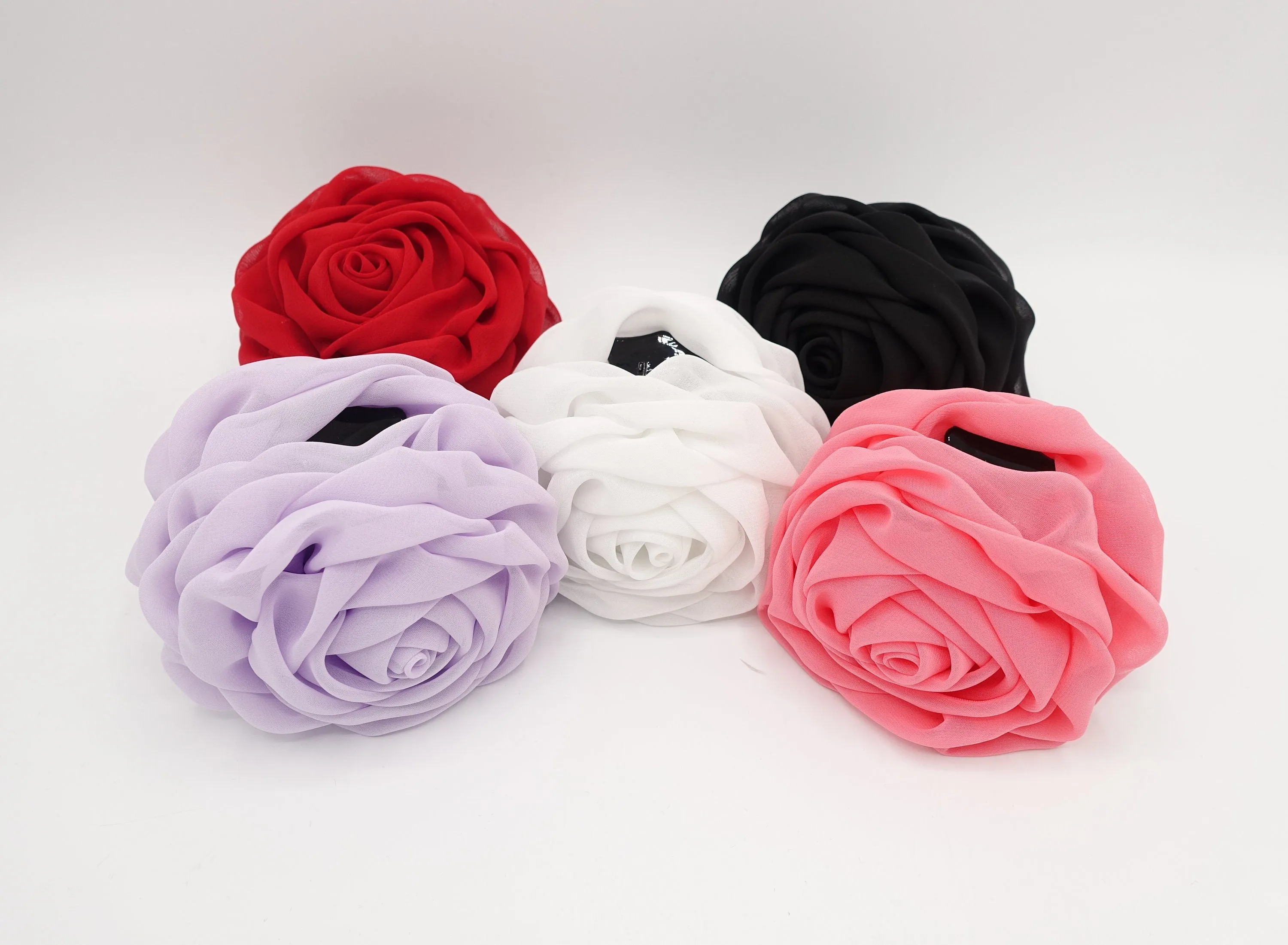 chiffon flower hair claw updo hair clamp for women