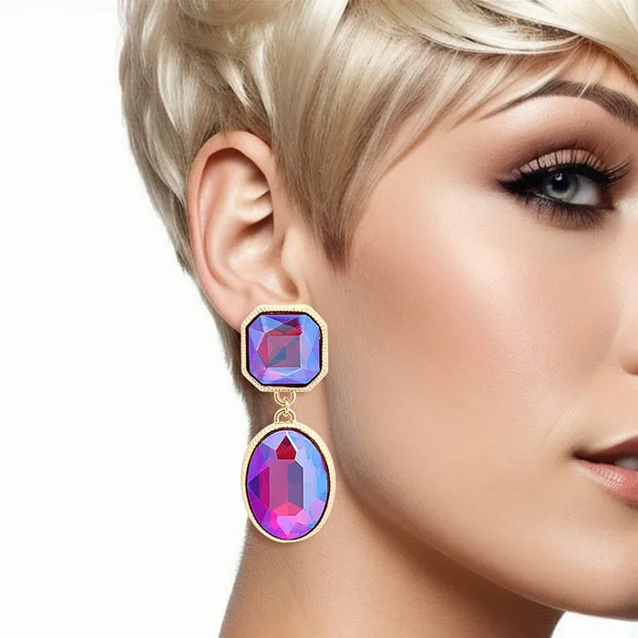 Clip On Medium Crystal Earrings for Women