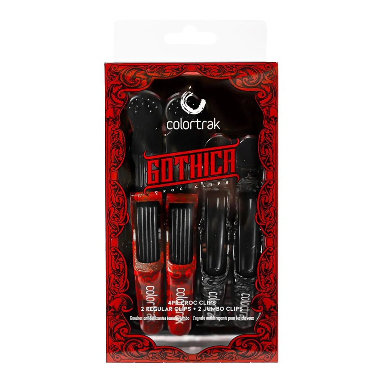 Colortrak Gothica Collection Croc Clips - 4Pk