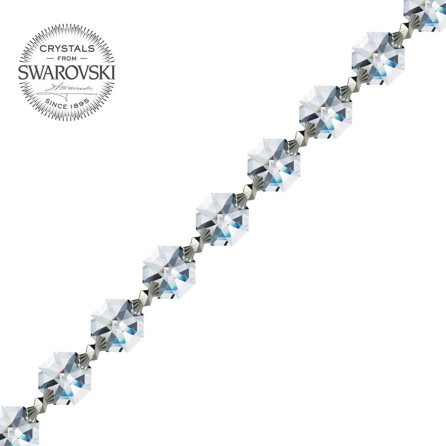 Crystal Garland Swarovski Strass Clear Octagon Lily Prisms Crystal Strand