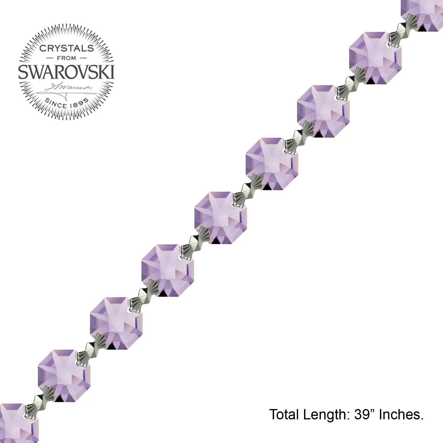 Crystal Garland Swarovski Strass Violet Octagon Lily Prisms Crystal Strand