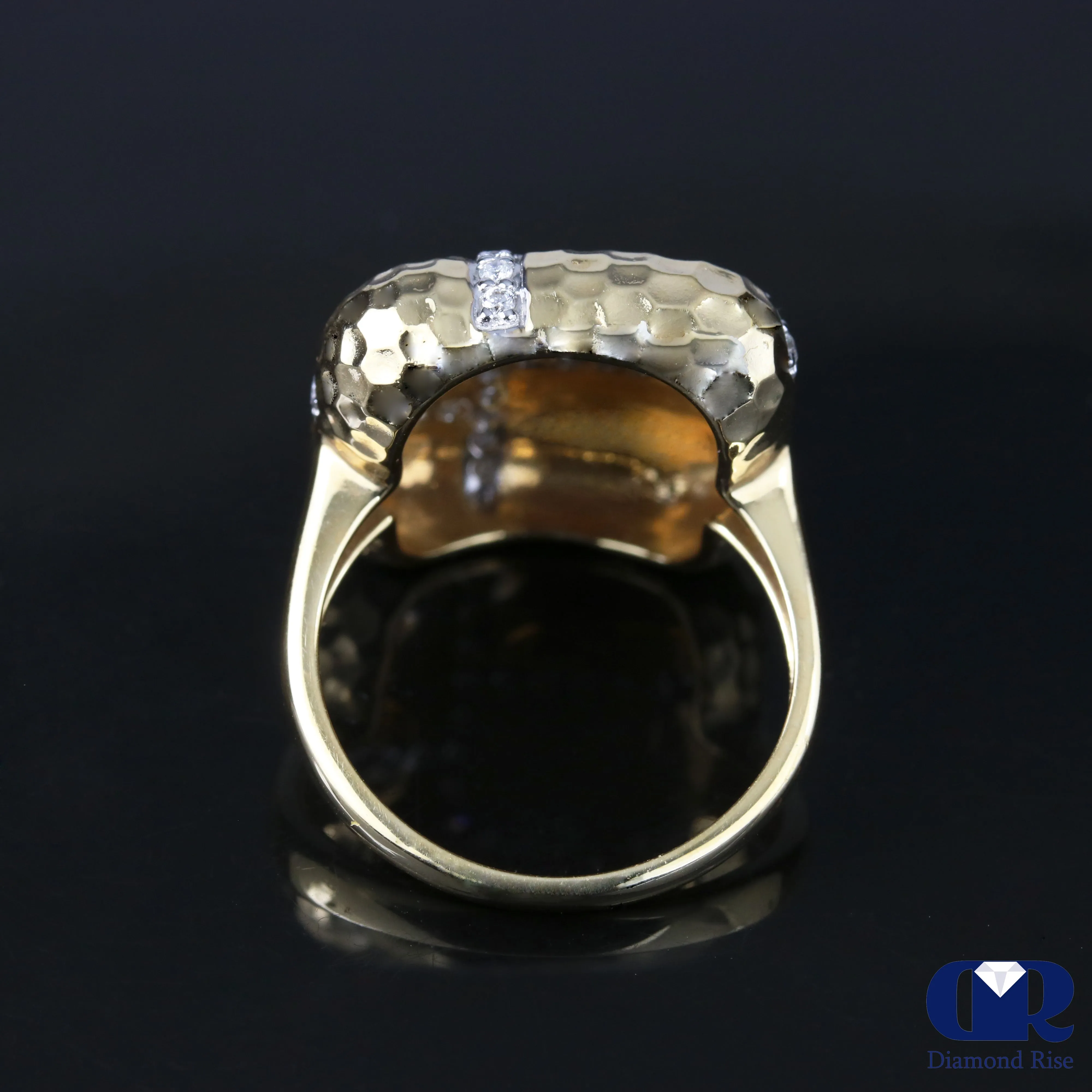 Diamond Cocktail Ring Maze Style In 14K Gold