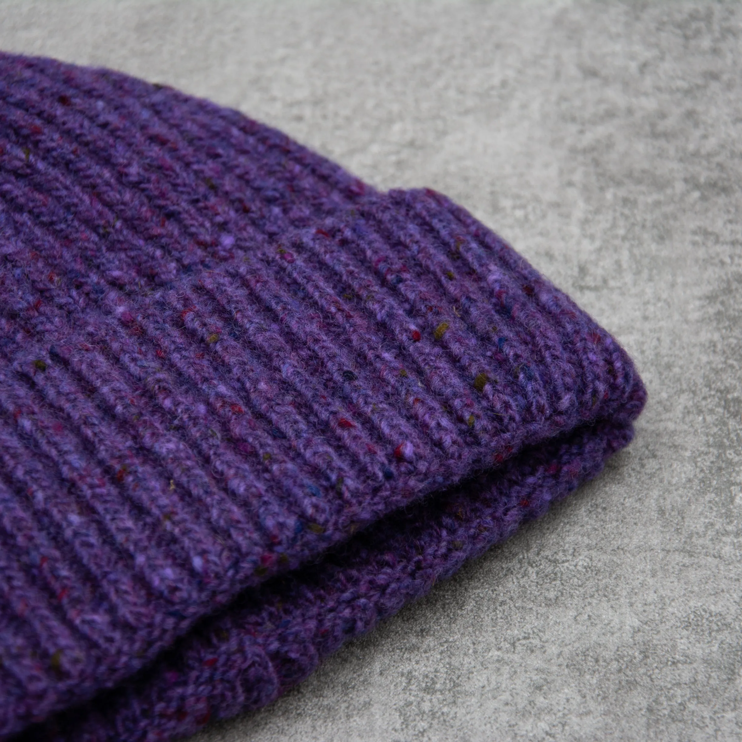 Donegal Wool Beanie - Purple