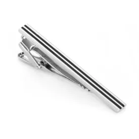 Double Black Lines Tie Clip