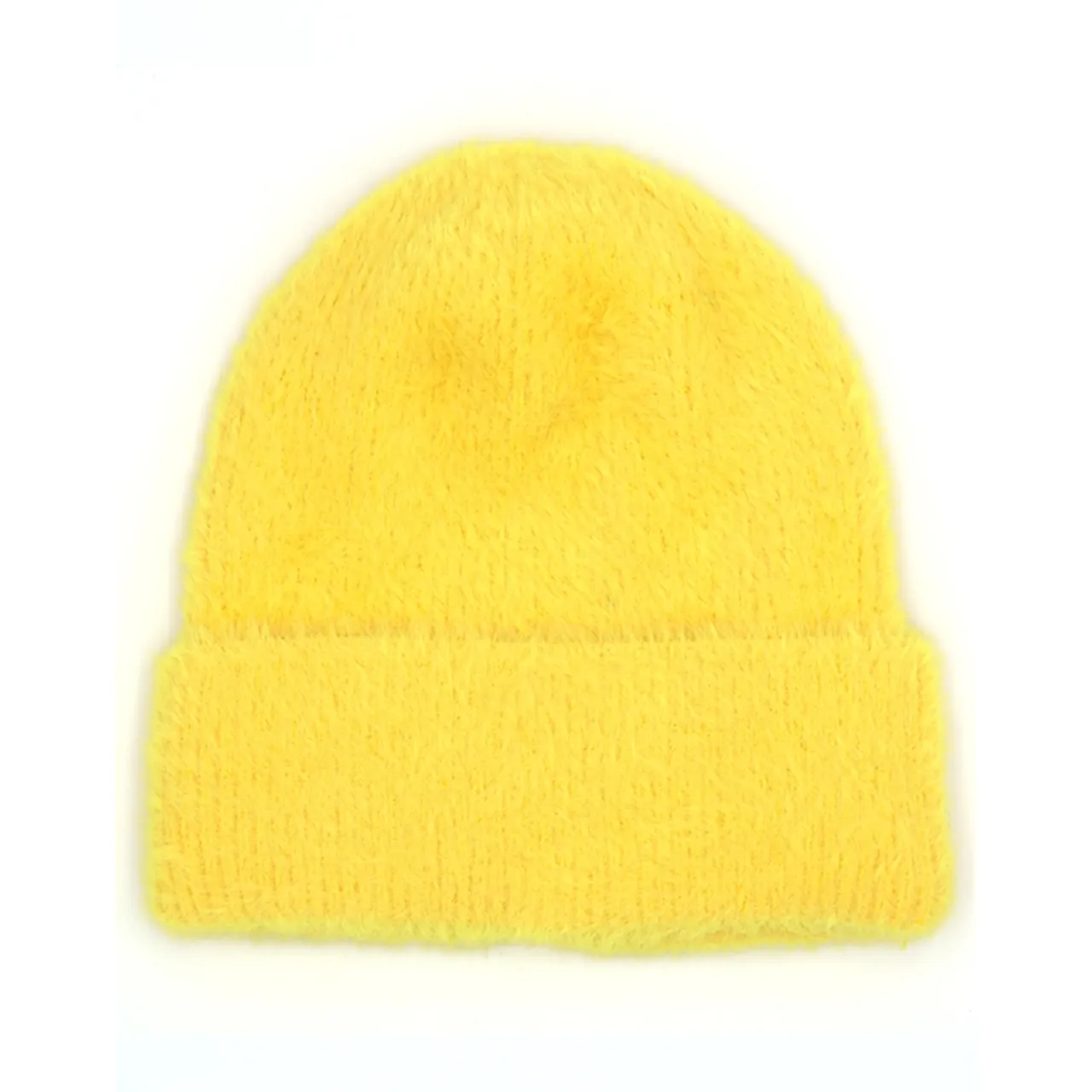 Fuzzy Solid Beanie Winter Hat - Womens