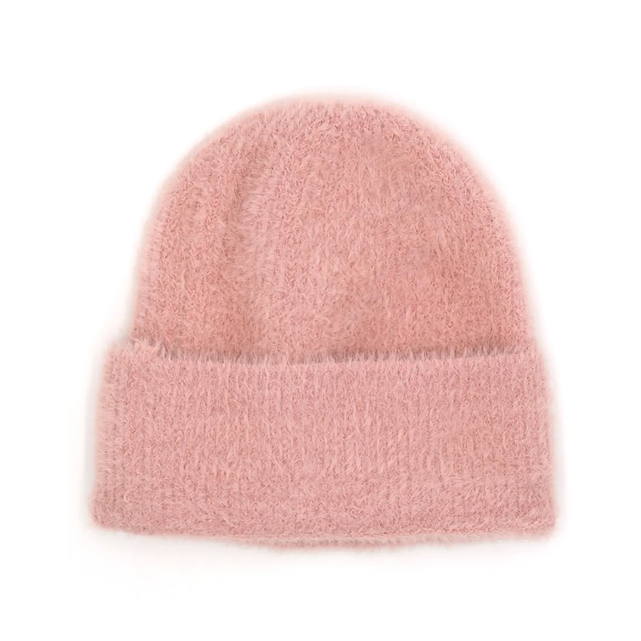 Fuzzy Solid Beanie Winter Hat - Womens