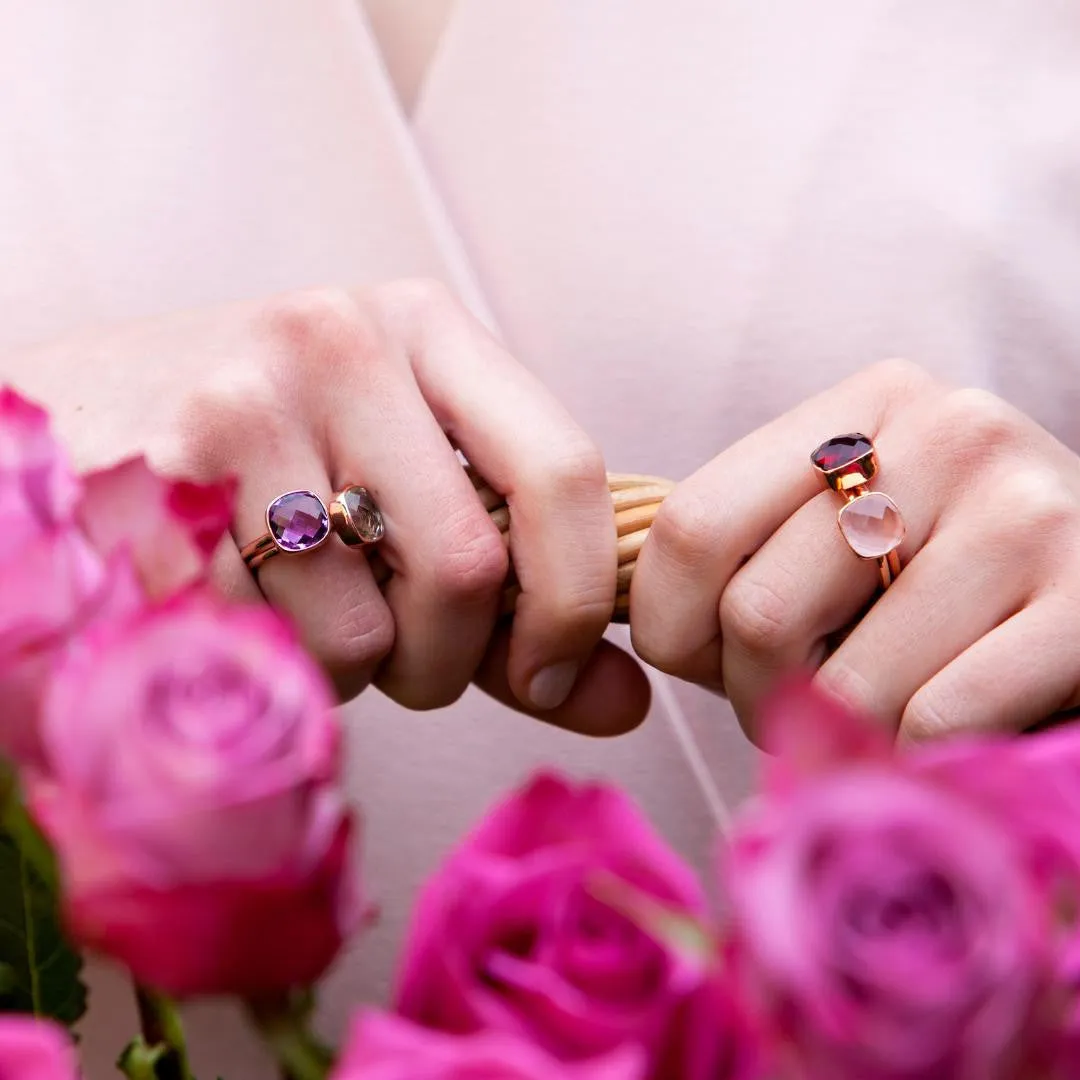 Garnet Cocktail Ring | Silver