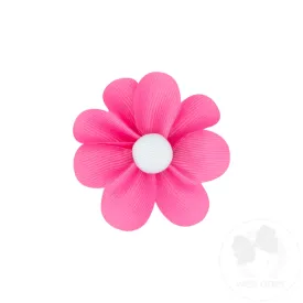 Grosgrain Petal Flower Hair Clip with Button Center