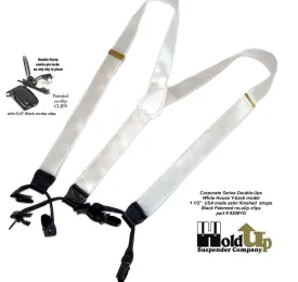 Hold-Ups Corporate Series White Satin Finish Dual Clip Double-Ups style with No-slip Clips