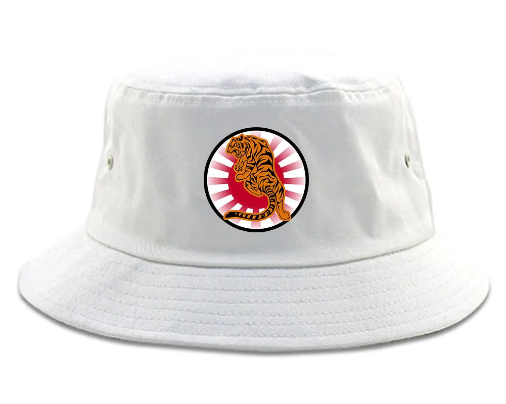 Japanese Tiger Rising Sun Mens Bucket Hat