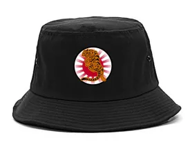 Japanese Tiger Rising Sun Mens Bucket Hat