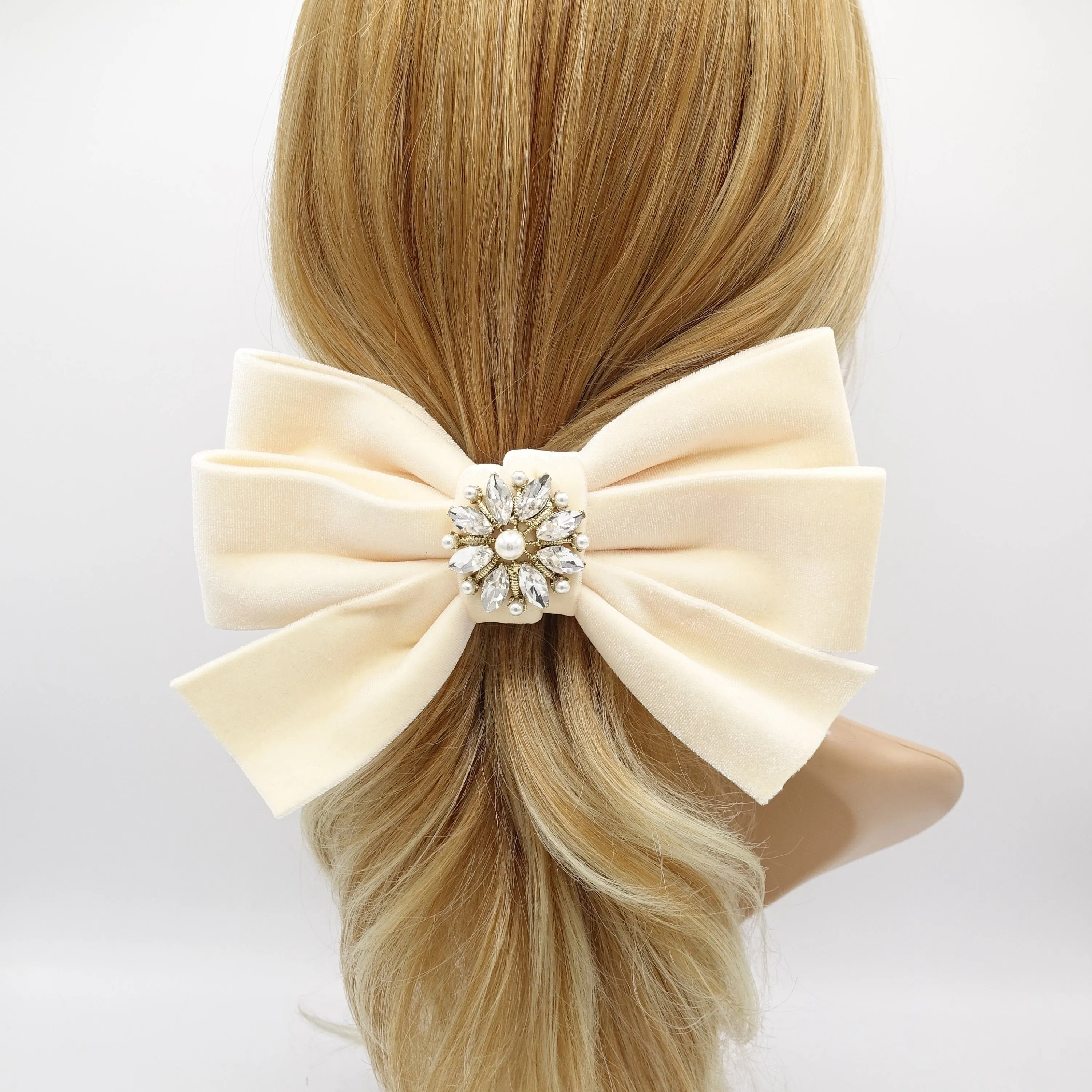 jeweled velvet bow, velvet hair bow, antique hair bow, hair bow shop for women