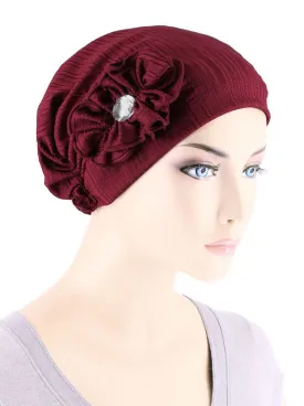 Josie Turban Ribbed Burgundy