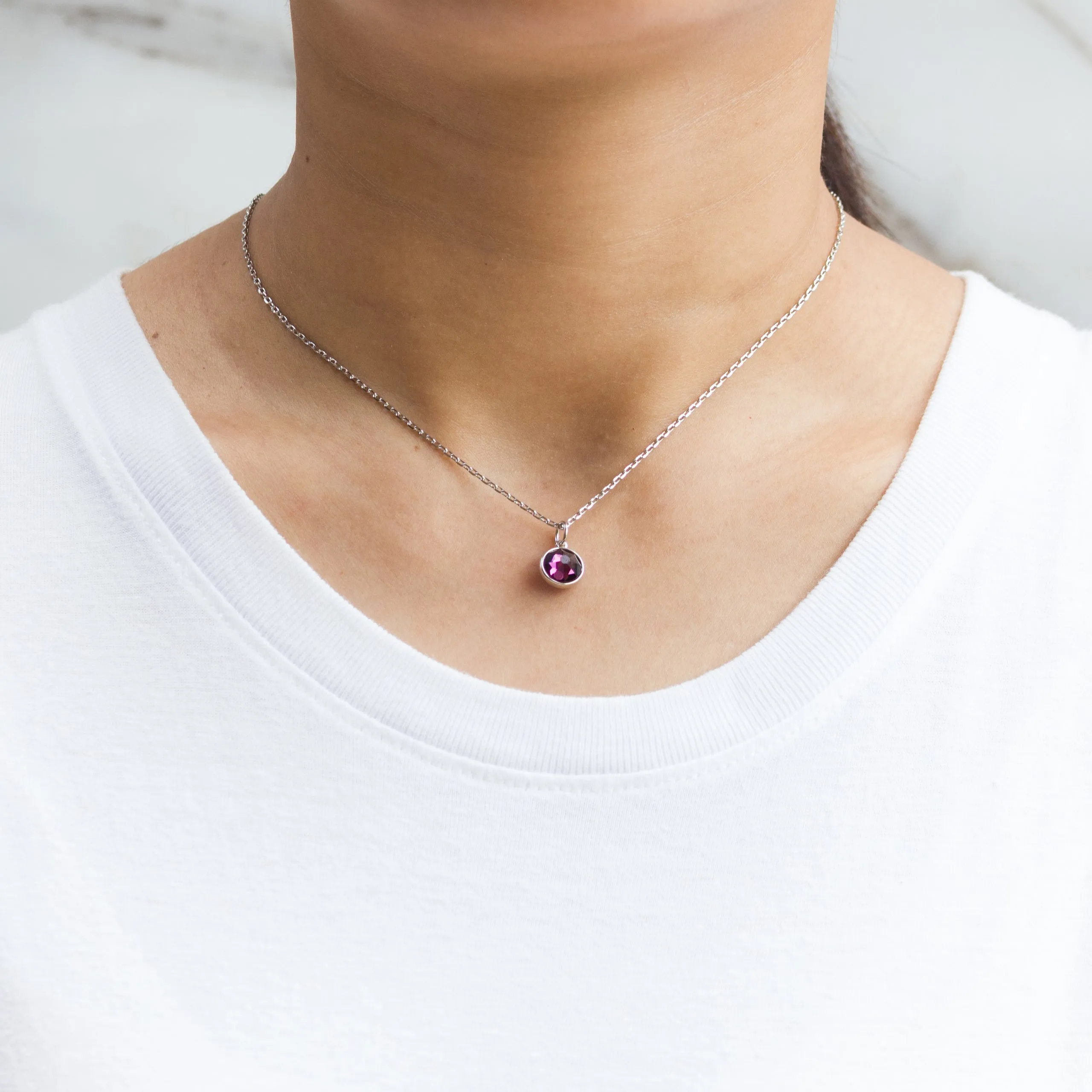 June (Alexandrite) Birthstone Necklace & Drop Earrings Set Created with Zircondia® Crystals