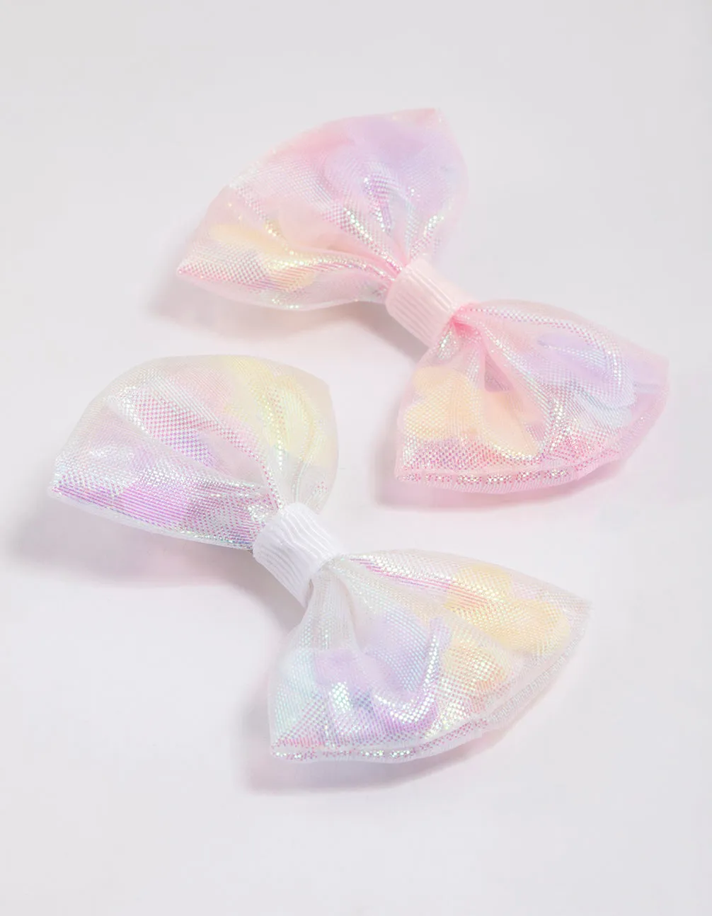 Kids Fabric Clear Flower & Bow Hair Clip Pack