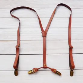 Leather Suspenders, Mens Suspenders, Wedding Suspenders, Teen Suspenders, Suspenders for Men, Light Brown, Dark Brown Suspenders, Gift