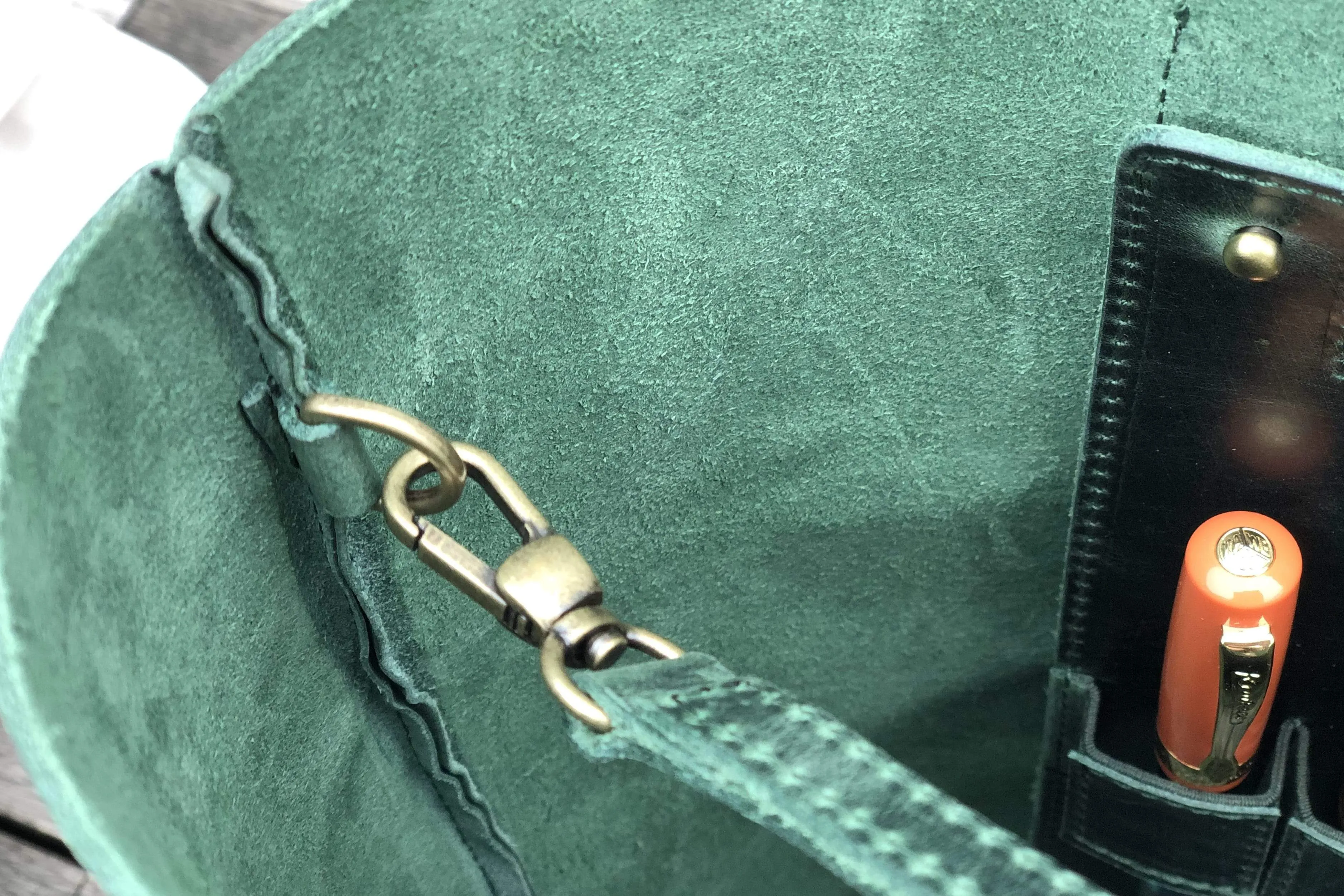 Leather Tote Bag - Crazy Horse Forest Green