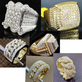 Luxury Male Female Wedding Zircon Stone Ring Crystal Gold Plt Rings Punk for Women Men East Cubic Dubai Jewelry Dropshipping