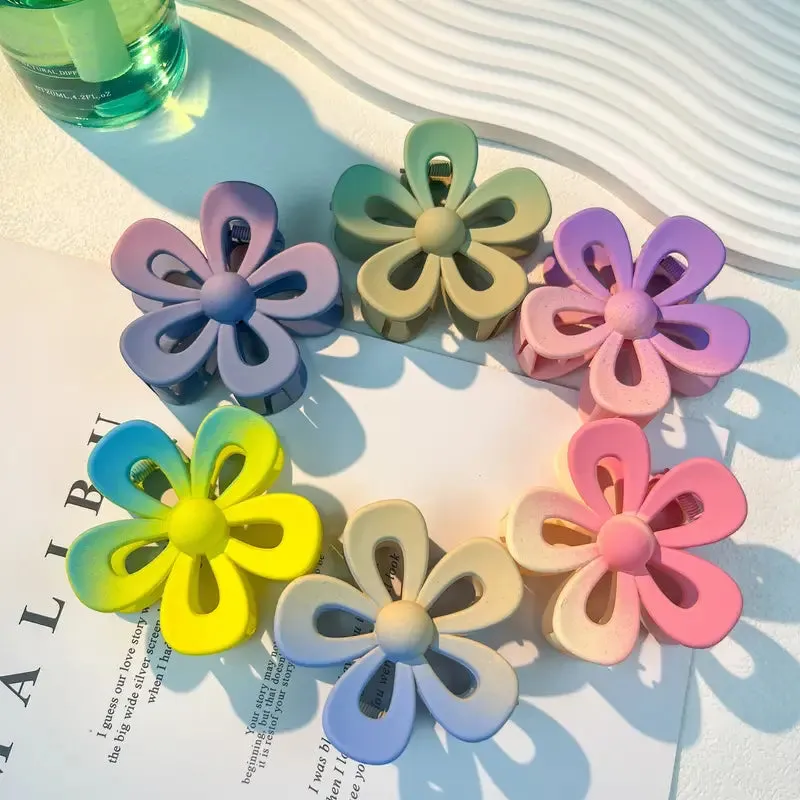 Matte Flower Hair Claw Clips