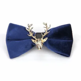 Men's Reindeer Head Velvet Bow Tie