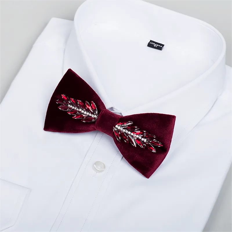 Men's Witty Crystal Velvet Bow Tie