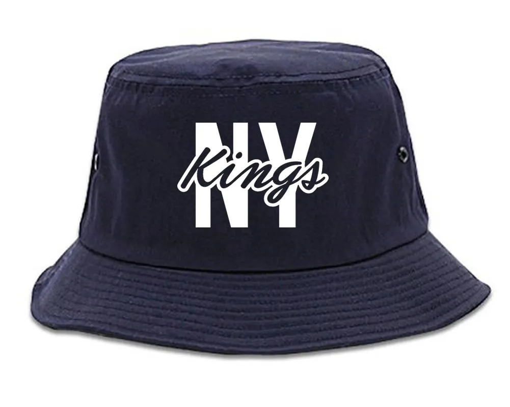 New York Blue Script Streetwear Bucket Hat