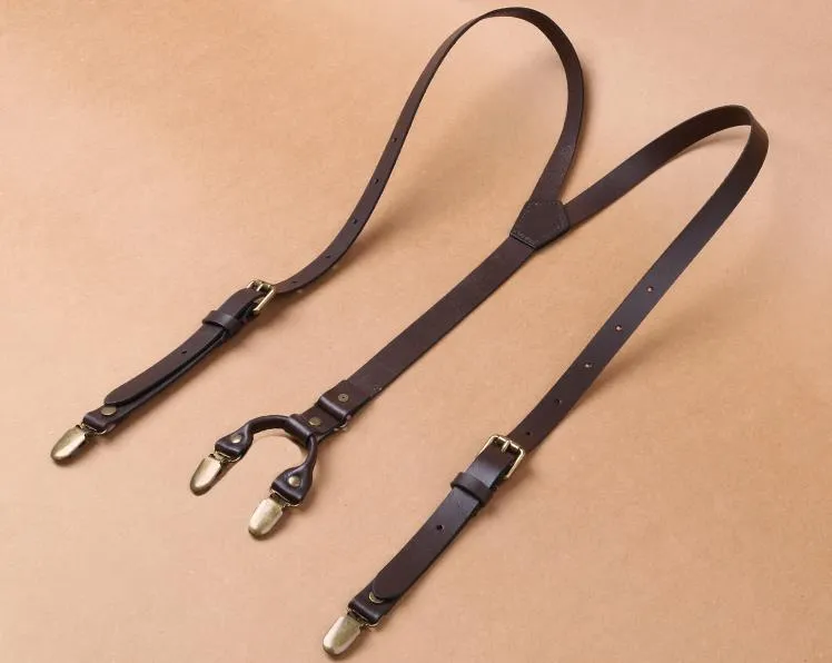 Personalized Groomsman Gifts Handmade Wedding Suspender Mens Suspenders Leather Four Clip