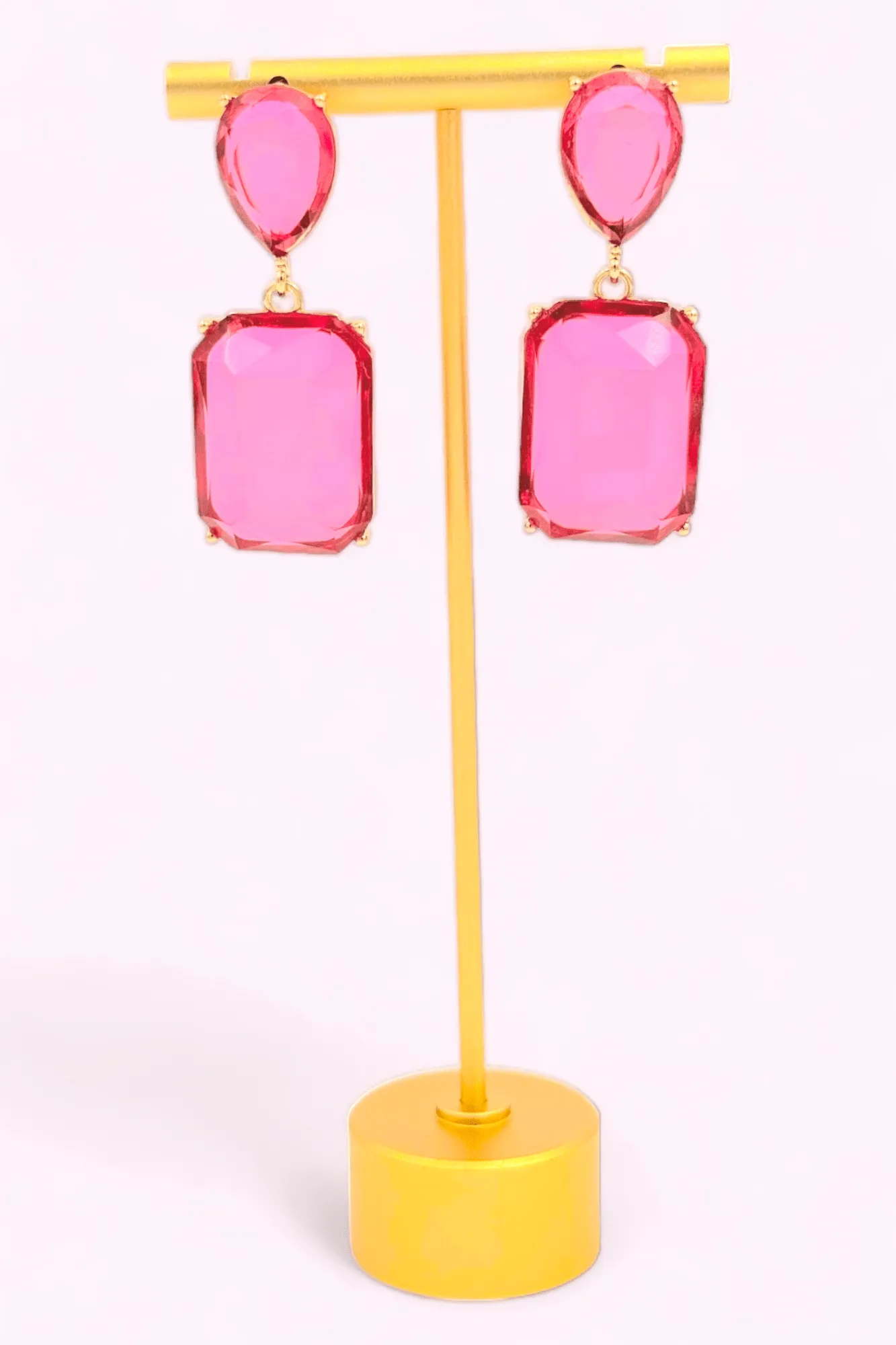 Poppy Square Crystal Drop Earrings