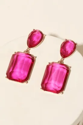 Poppy Square Crystal Drop Earrings