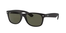 RAY BAN NEW WAYFARER RUBBER BLACK | GREEN CLASSIC G-15 POLARIZED