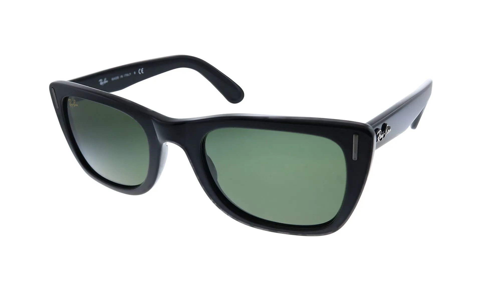 Ray Ban Polished Black Sunglasses with Green Classic Lenses-RB_2248_901/31_52mm