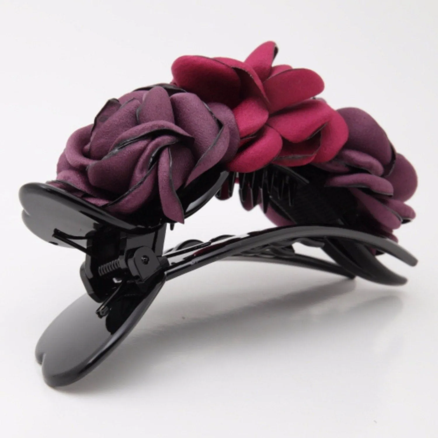 Rose Decorative 6 Prong Side hair Slide Jaw Claw Clip Clamp Flower Hair Accessories