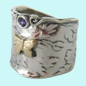 Silver rings for women, Amazing Sterling  silver and 9KT gold ring for woman.